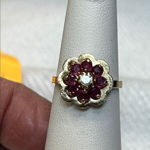 489667 14k yg diamond and ruby ring